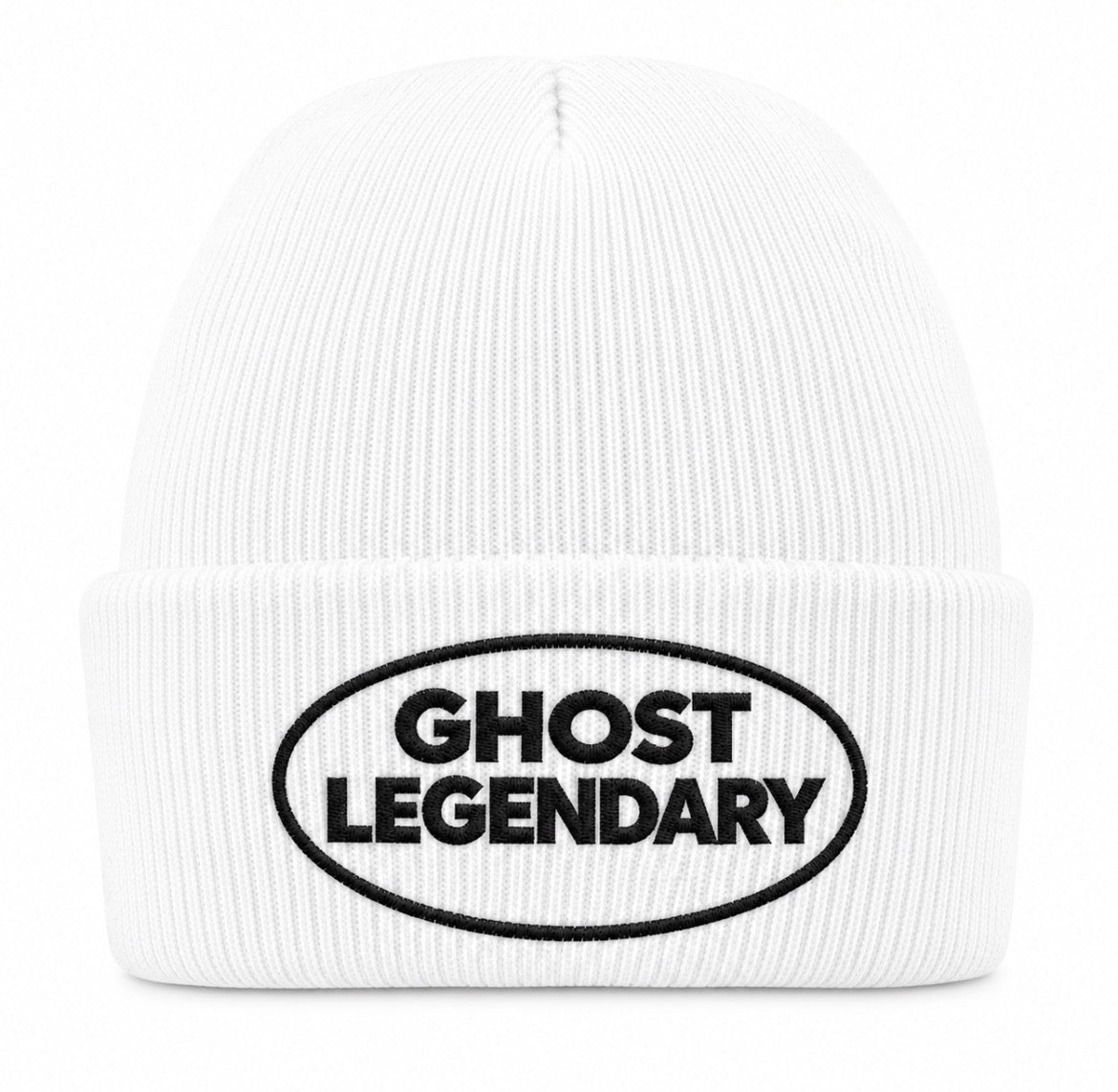 EMBROIDERED WHITE BEANIE