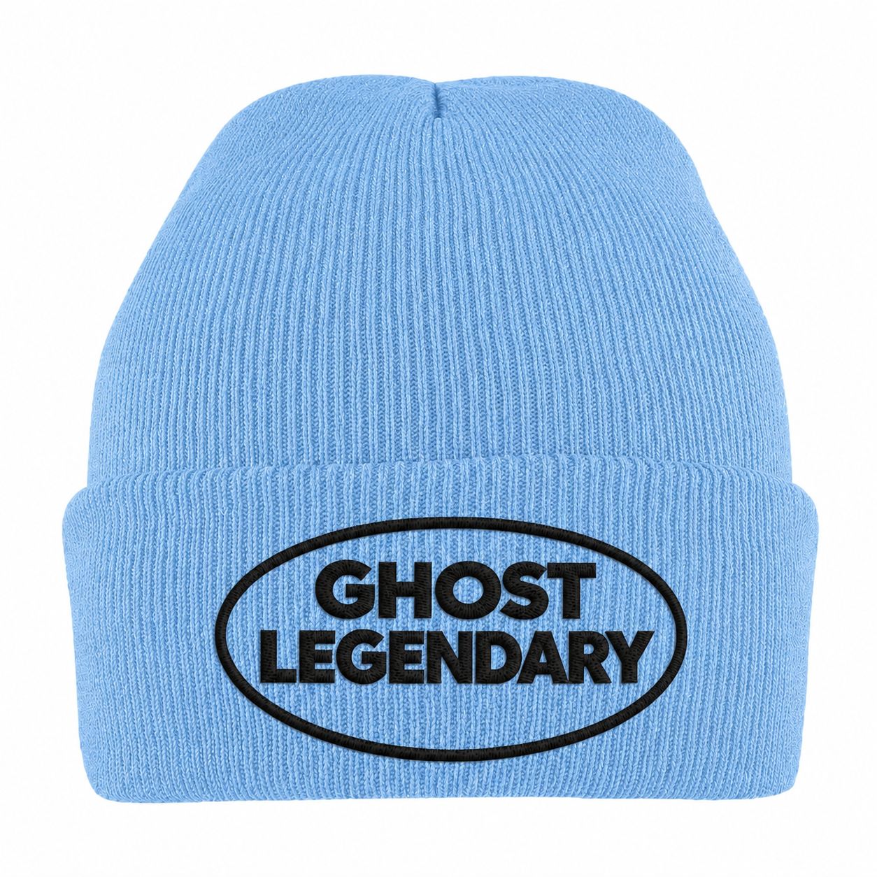 EMBROIDERED SKY BLUE BEANIE